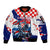 Personalized Croatian Knights Sleeve Zip Bomber Jacket Hrvatska Coat Of Arms - Wonder Print Shop