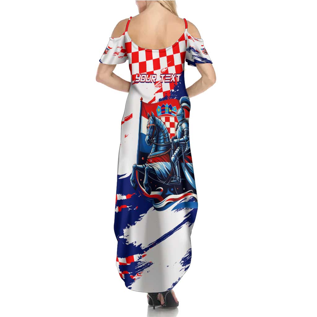 Personalized Croatian Knights Summer Maxi Dress Hrvatska Coat Of Arms - Wonder Print Shop