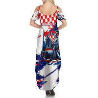 Personalized Croatian Knights Summer Maxi Dress Hrvatska Coat Of Arms - Wonder Print Shop