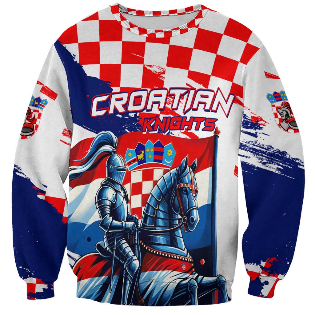 Personalized Croatian Knights Sweatshirt Hrvatska Coat Of Arms - Wonder Print Shop