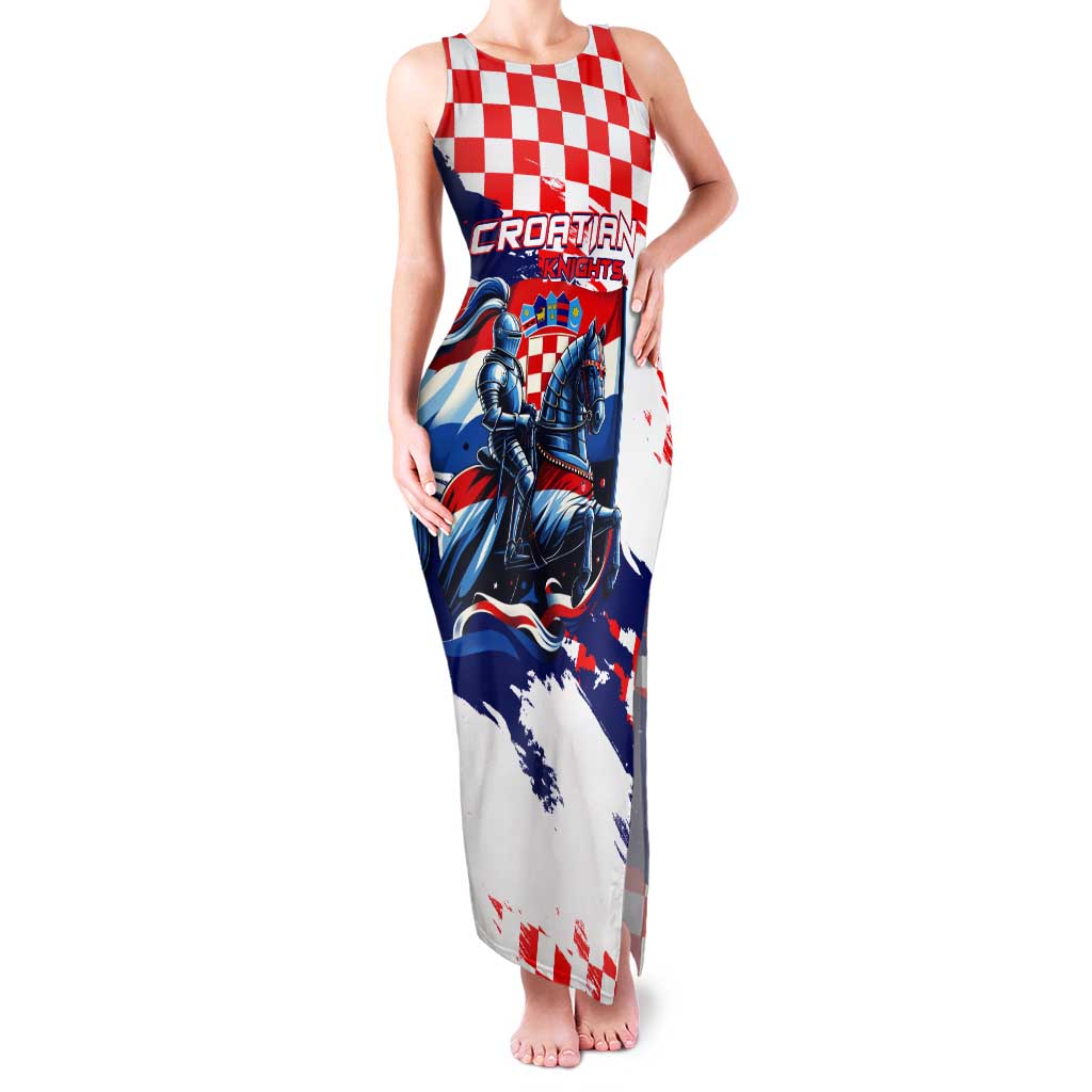 Personalized Croatian Knights Tank Maxi Dress Hrvatska Coat Of Arms - Wonder Print Shop