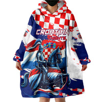 Personalized Croatian Knights Wearable Blanket Hoodie Hrvatska Coat Of Arms - Wonder Print Shop