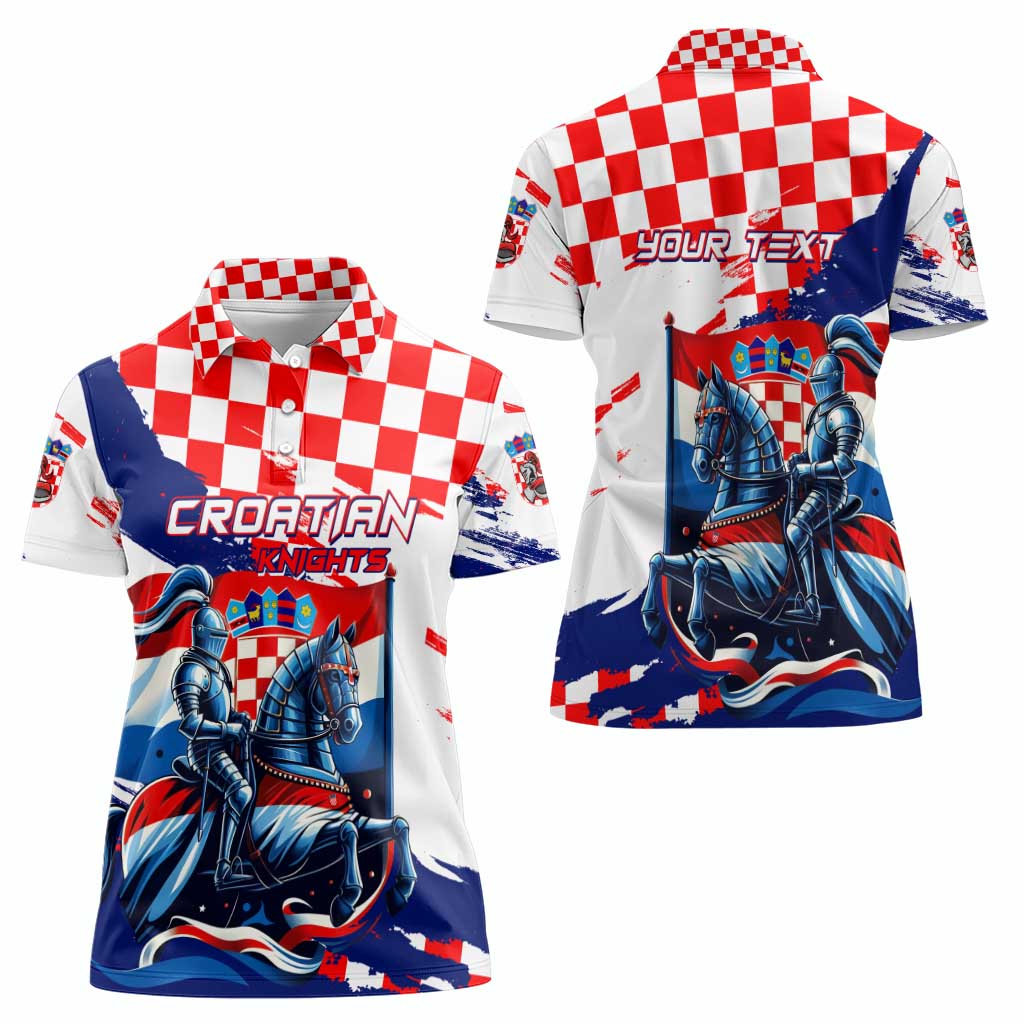 Personalized Croatian Knights Women Polo Shirt Hrvatska Coat Of Arms - Wonder Print Shop