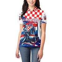 Personalized Croatian Knights Women Polo Shirt Hrvatska Coat Of Arms - Wonder Print Shop