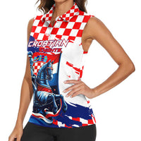 Personalized Croatian Knights Women Sleeveless Polo Shirt Hrvatska Coat Of Arms - Wonder Print Shop