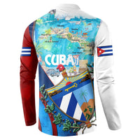 Coat Of Arms Cuba Button Sweatshirt Caribbean Cuban Map - Wonder Print Shop