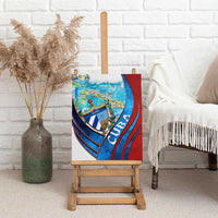 Coat Of Arms Cuba Canvas Wall Art Caribbean Cuban Map - Wonder Print Shop