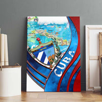 Coat Of Arms Cuba Canvas Wall Art Caribbean Cuban Map - Wonder Print Shop