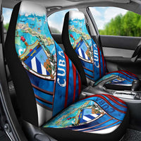 Coat Of Arms Cuba Car Seat Cover Caribbean Cuban Map - Wonder Print Shop