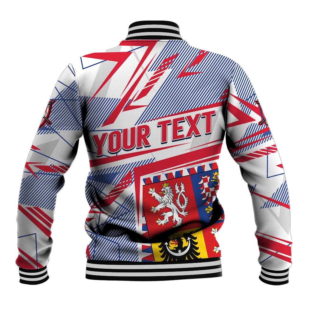 Coat Of Arms Czechia Baseball Jacket Czech Republic Sporty Geometric - Wonder Print Shop