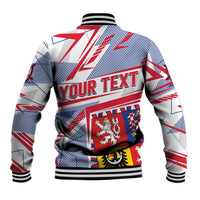 Coat Of Arms Czechia Baseball Jacket Czech Republic Sporty Geometric - Wonder Print Shop