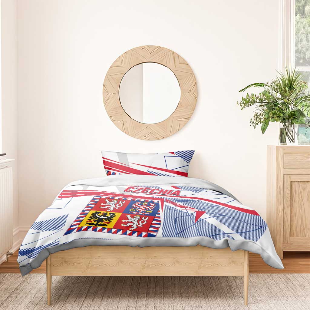 Coat Of Arms Czechia Bedding Set Czech Republic Sporty Geometric - Wonder Print Shop