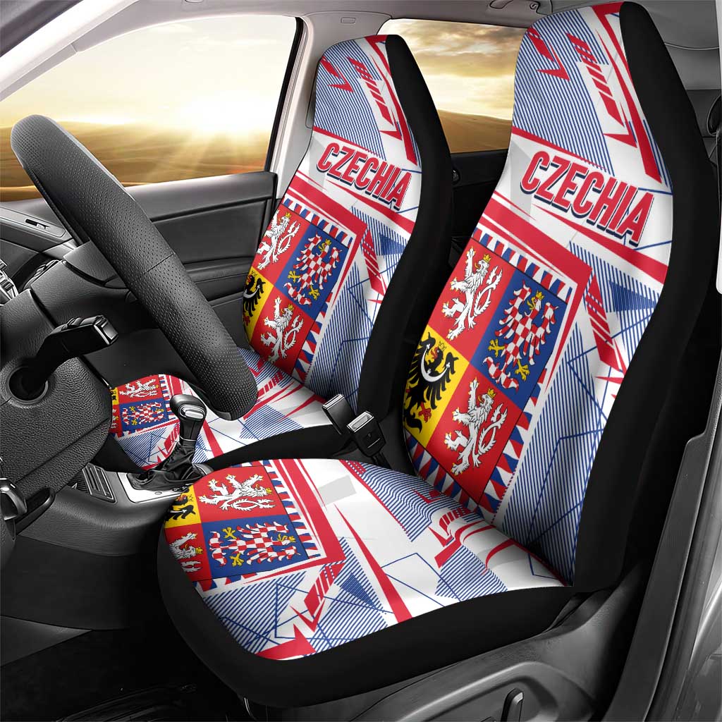 Coat Of Arms Czechia Car Seat Cover Czech Republic Sporty Geometric - Wonder Print Shop