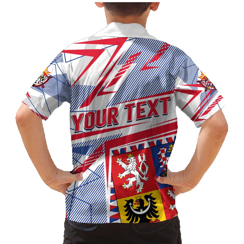 Coat Of Arms Czechia Family Matching Mermaid Dress and Hawaiian Shirt Czech Republic Sporty Geometric - Wonder Print Shop