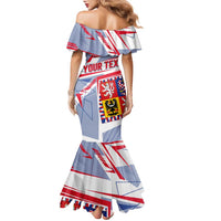 Coat Of Arms Czechia Family Matching Mermaid Dress and Hawaiian Shirt Czech Republic Sporty Geometric - Wonder Print Shop