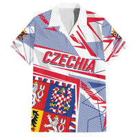 Coat Of Arms Czechia Family Matching Short Sleeve Bodycon Dress and Hawaiian Shirt Czech Republic Sporty Geometric - Wonder Print Shop