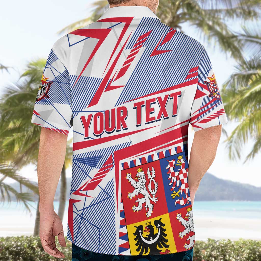 Coat Of Arms Czechia Hawaiian Shirt Czech Republic Sporty Geometric - Wonder Print Shop