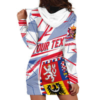 Coat Of Arms Czechia Hoodie Dress Czech Republic Sporty Geometric - Wonder Print Shop