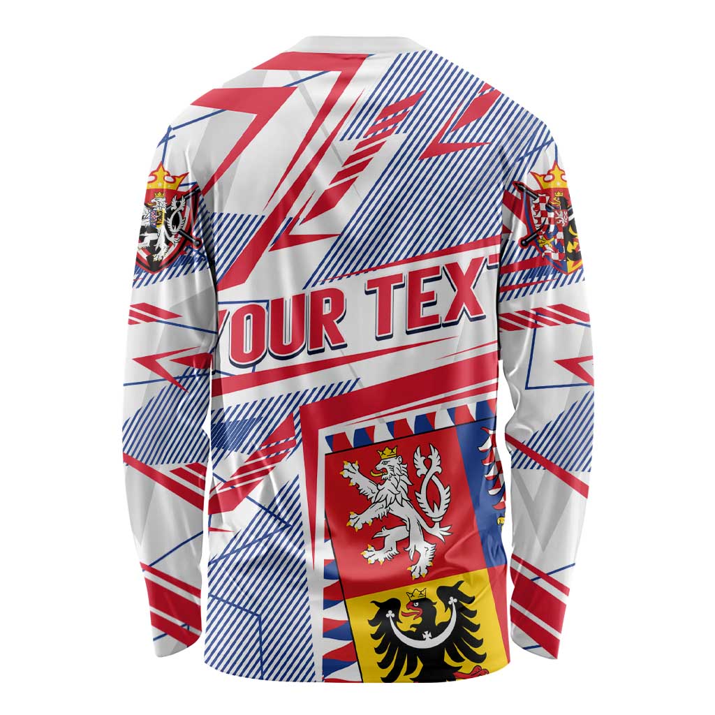 Coat Of Arms Czechia Long Sleeve Shirt Czech Republic Sporty Geometric - Wonder Print Shop
