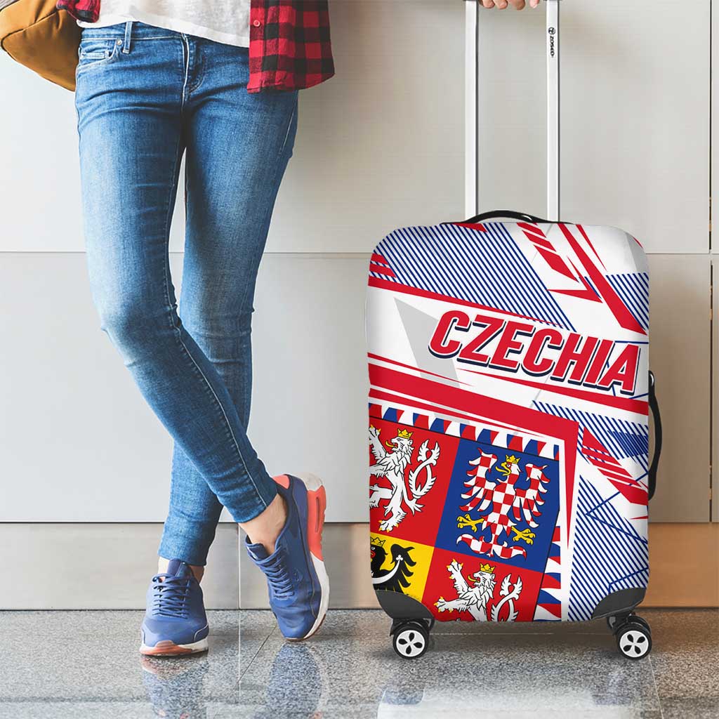 Coat Of Arms Czechia Luggage Cover Czech Republic Sporty Geometric - Wonder Print Shop
