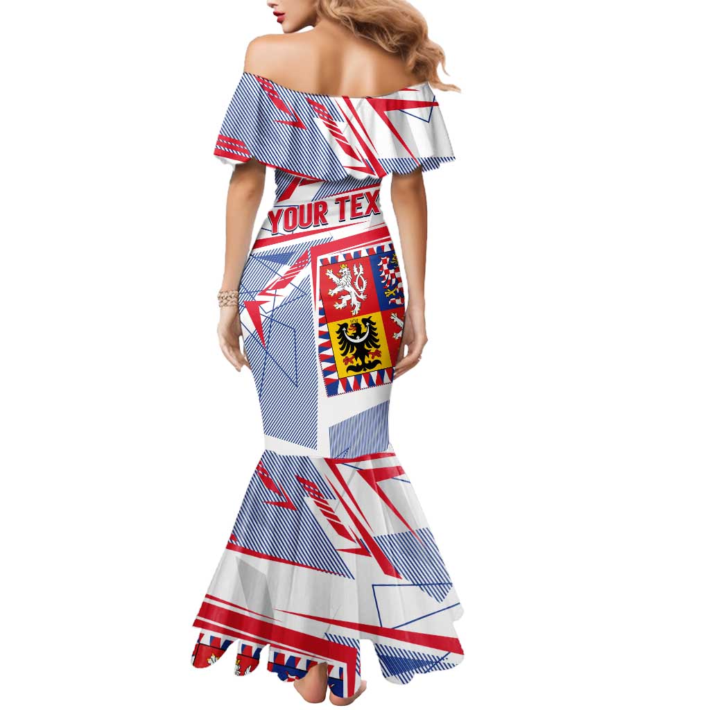 Coat Of Arms Czechia Mermaid Dress Czech Republic Sporty Geometric - Wonder Print Shop
