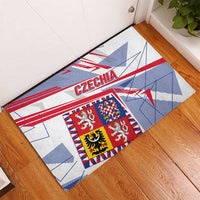 Coat Of Arms Czechia Rubber Doormat Czech Republic Sporty Geometric - Wonder Print Shop