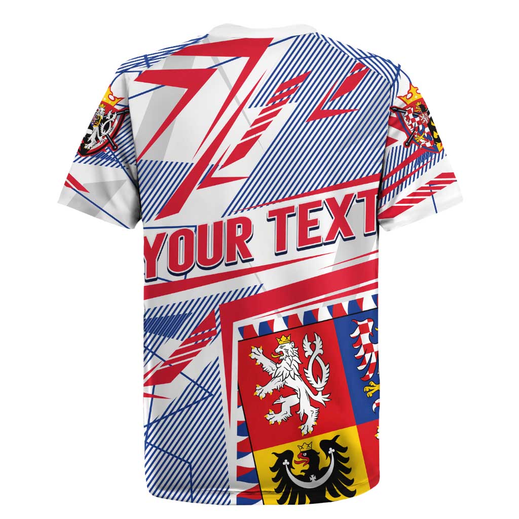 Coat Of Arms Czechia Rugby Jersey Czech Republic Sporty Geometric - Wonder Print Shop