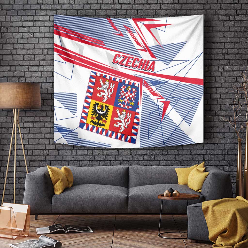 Coat Of Arms Czechia Tapestry Czech Republic Sporty Geometric - Wonder Print Shop