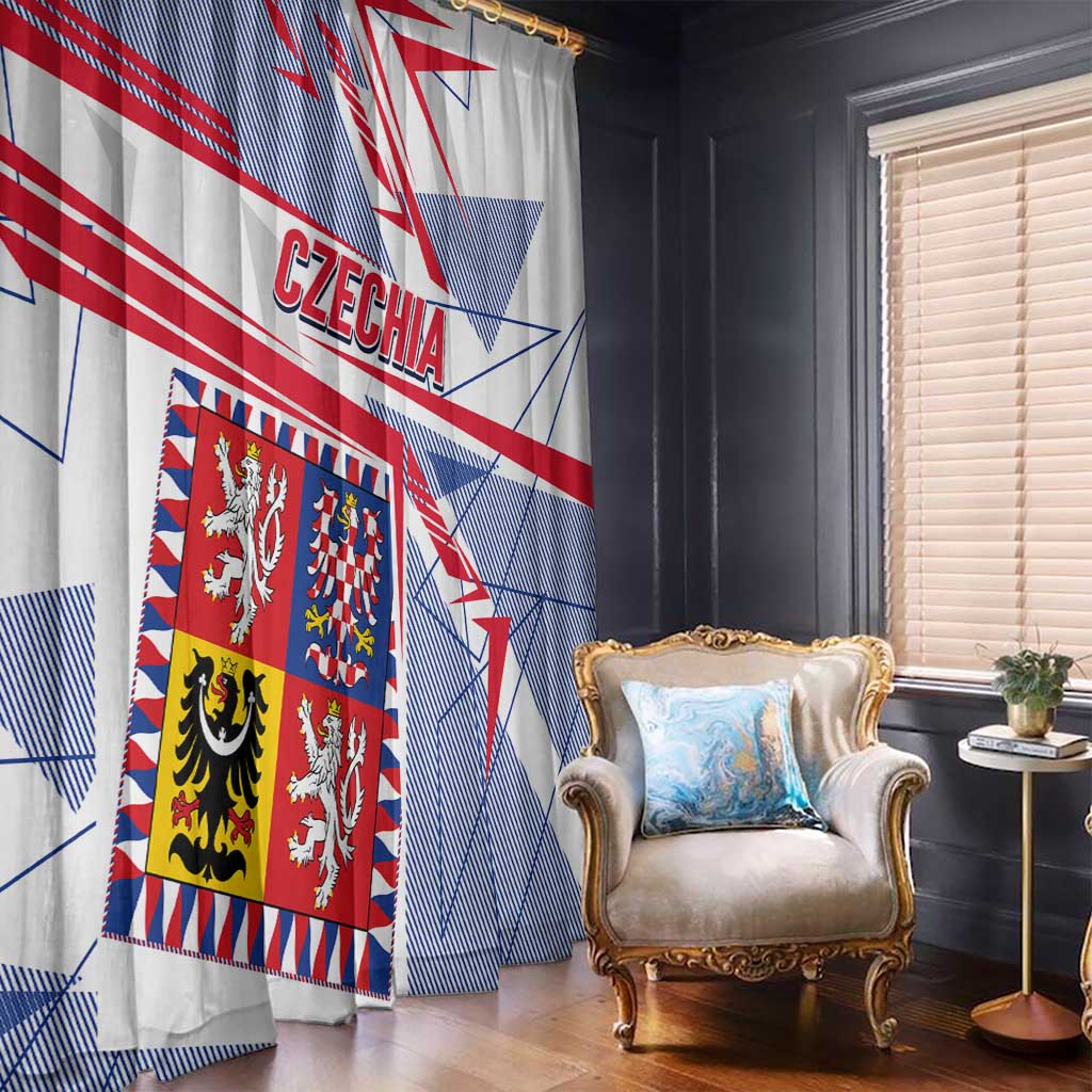 Coat Of Arms Czechia Window Curtain Czech Republic Sporty Geometric - Wonder Print Shop