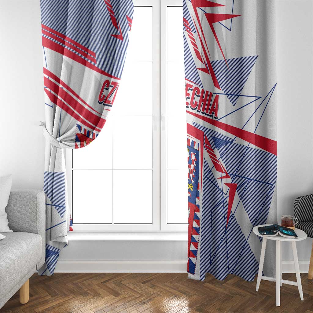 Coat Of Arms Czechia Window Curtain Czech Republic Sporty Geometric - Wonder Print Shop