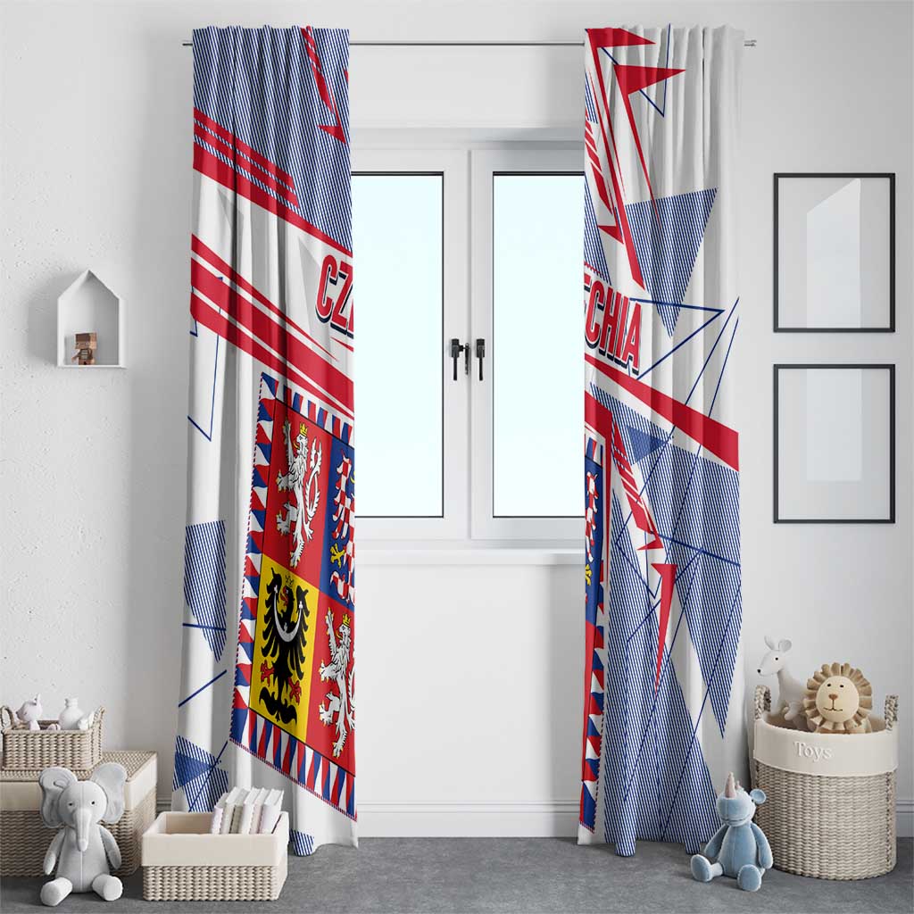 Coat Of Arms Czechia Window Curtain Czech Republic Sporty Geometric - Wonder Print Shop