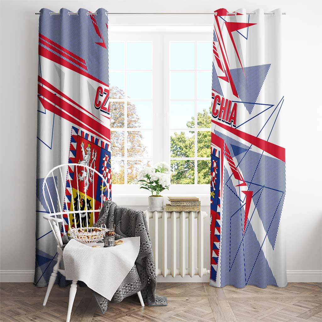 Coat Of Arms Czechia Window Curtain Czech Republic Sporty Geometric - Wonder Print Shop