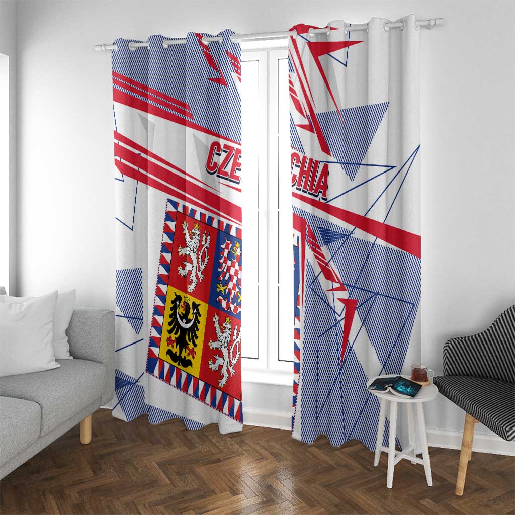 Coat Of Arms Czechia Window Curtain Czech Republic Sporty Geometric - Wonder Print Shop
