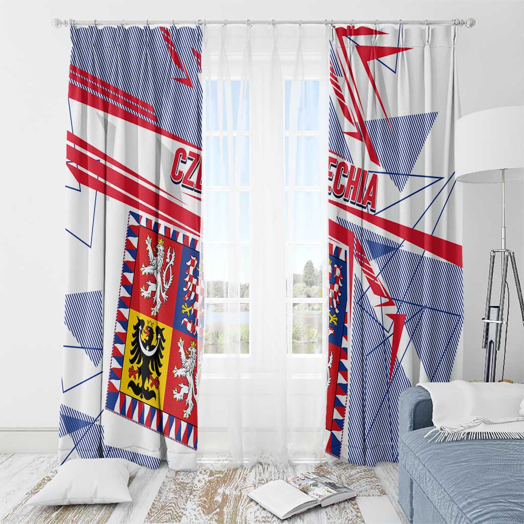 Coat Of Arms Czechia Window Curtain Czech Republic Sporty Geometric - Wonder Print Shop