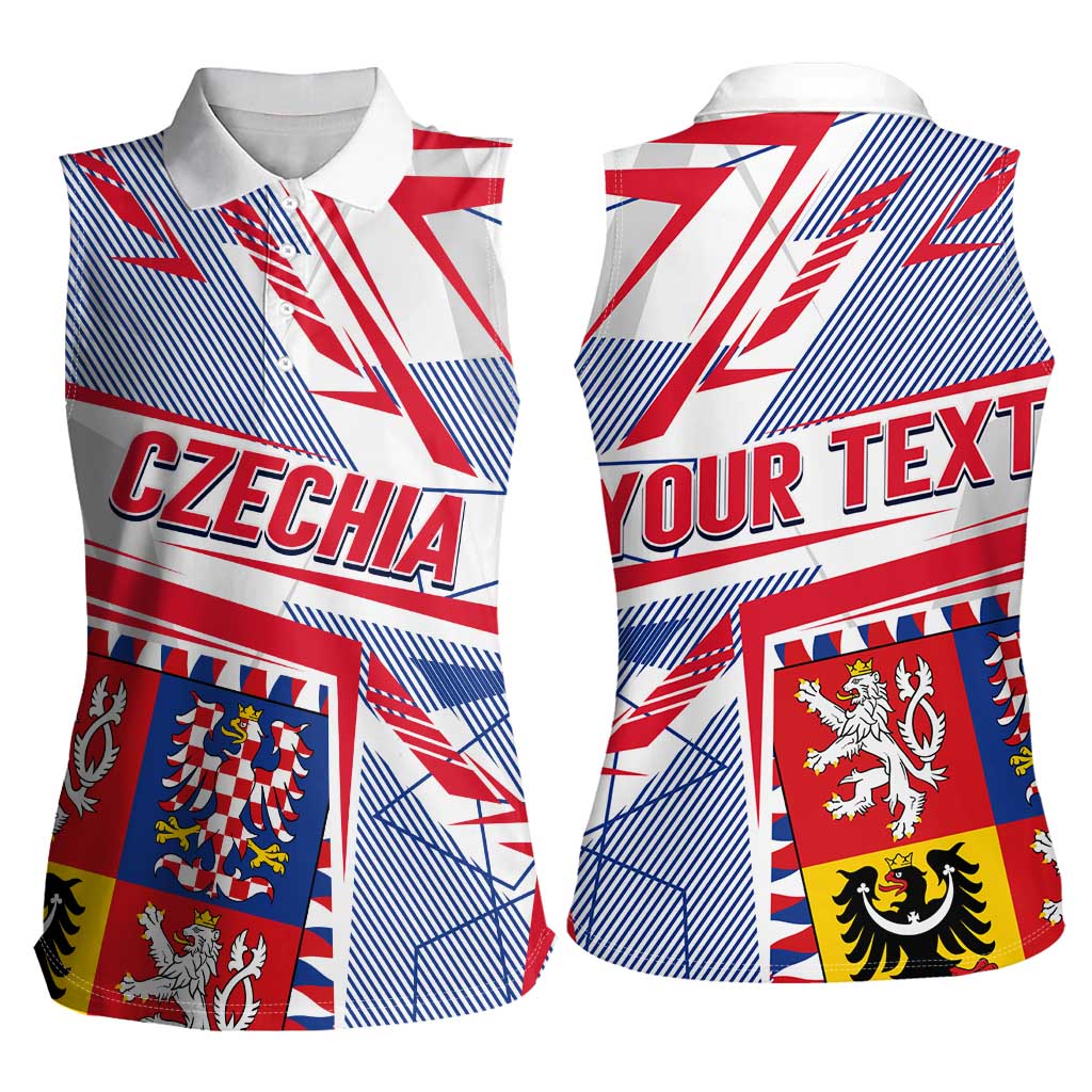 Coat Of Arms Czechia Women Sleeveless Polo Shirt Czech Republic Sporty Geometric - Wonder Print Shop