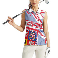 Coat Of Arms Czechia Women Sleeveless Polo Shirt Czech Republic Sporty Geometric - Wonder Print Shop