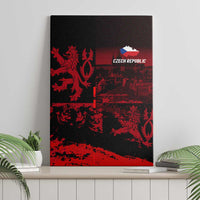 Czech Republic Lion Canvas Wall Art Czechia Black Red - Wonder Print Shop