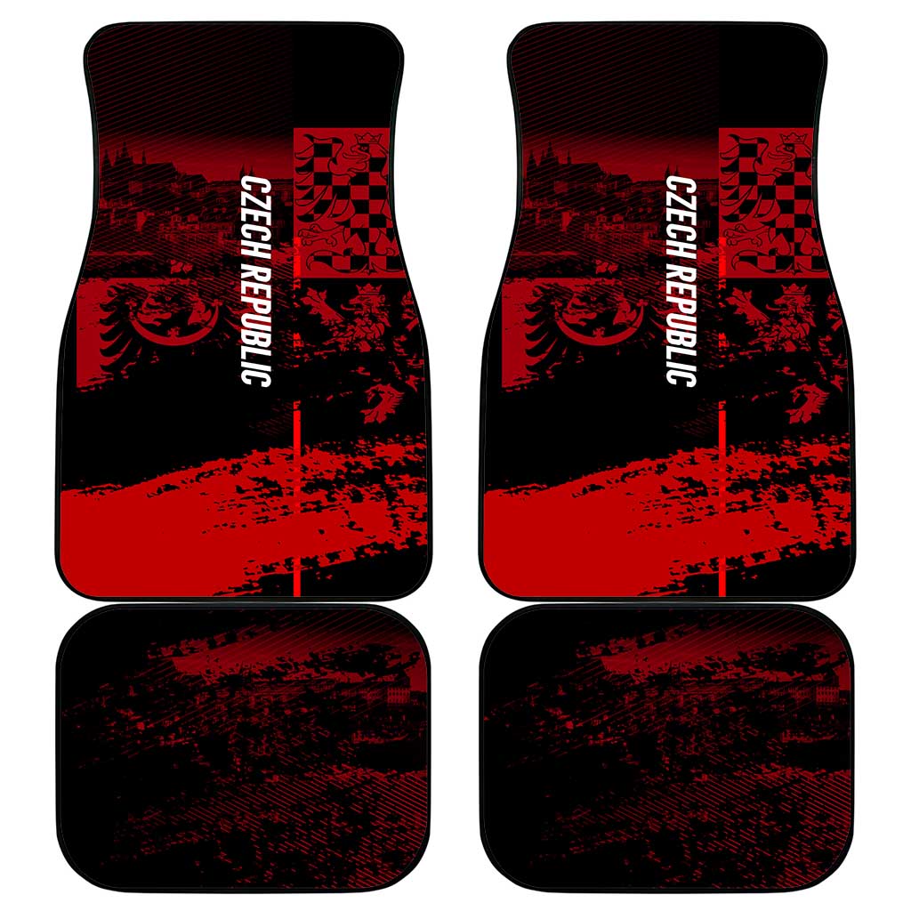 Czech Republic Lion Car Mats Czechia Black Red - Wonder Print Shop