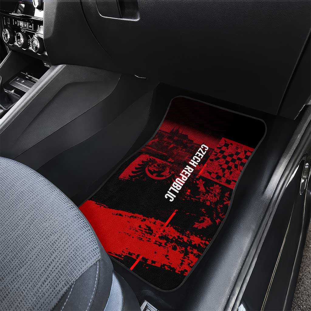Czech Republic Lion Car Mats Czechia Black Red - Wonder Print Shop