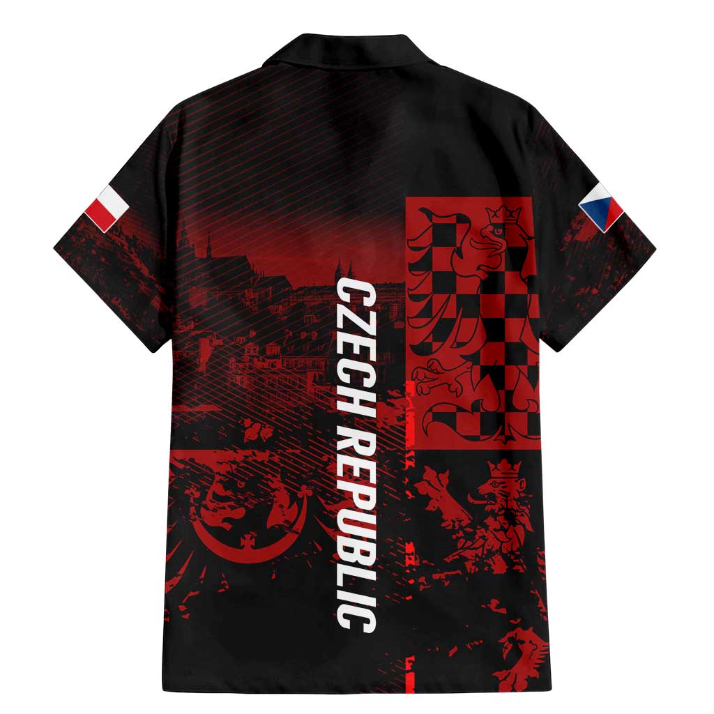 Czech Republic Lion Family Matching Mermaid Dress and Hawaiian Shirt Czechia Black Red - Wonder Print Shop