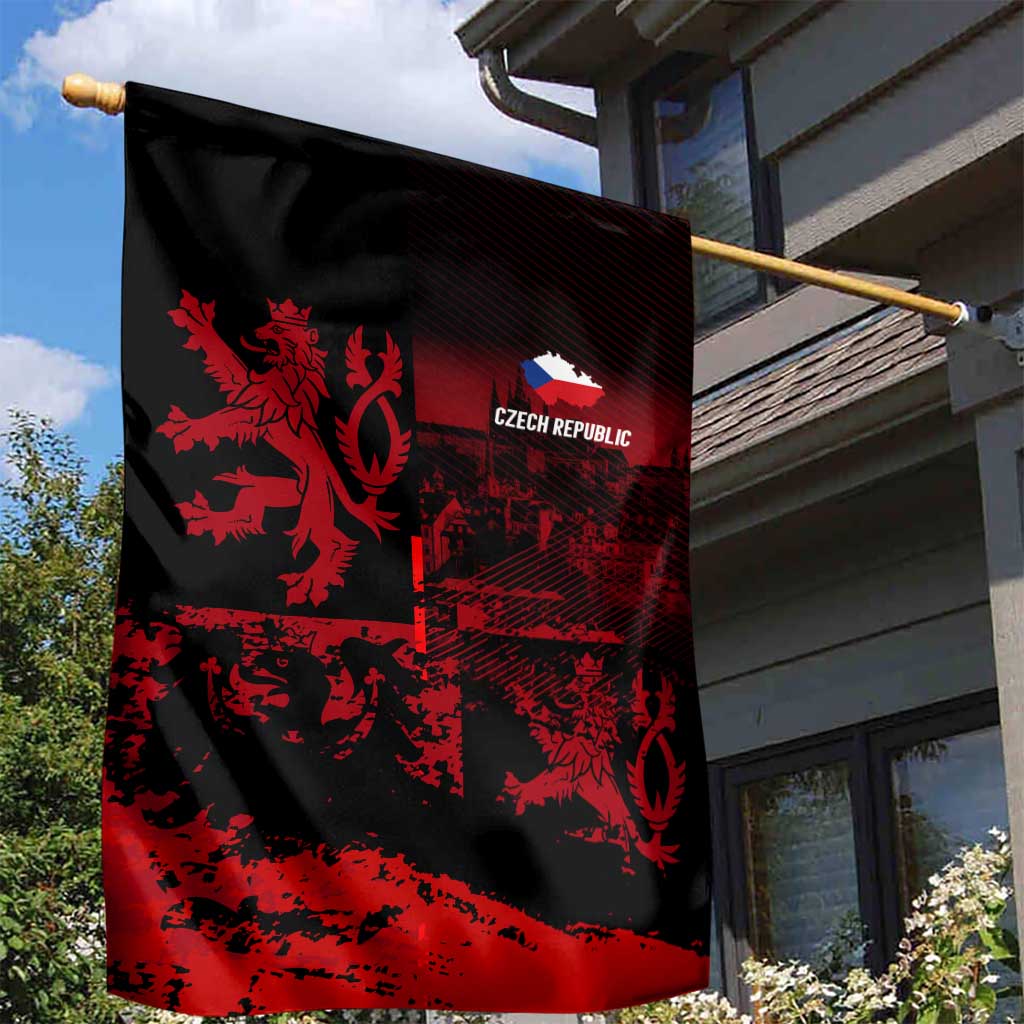 Czech Republic Lion Garden Flag Czechia Black Red - Wonder Print Shop