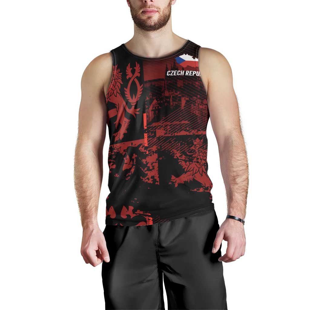 Czech Republic Lion Men Tank Top Czechia Black Red - Wonder Print Shop