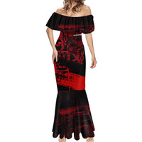 Czech Republic Lion Mermaid Dress Czechia Black Red - Wonder Print Shop
