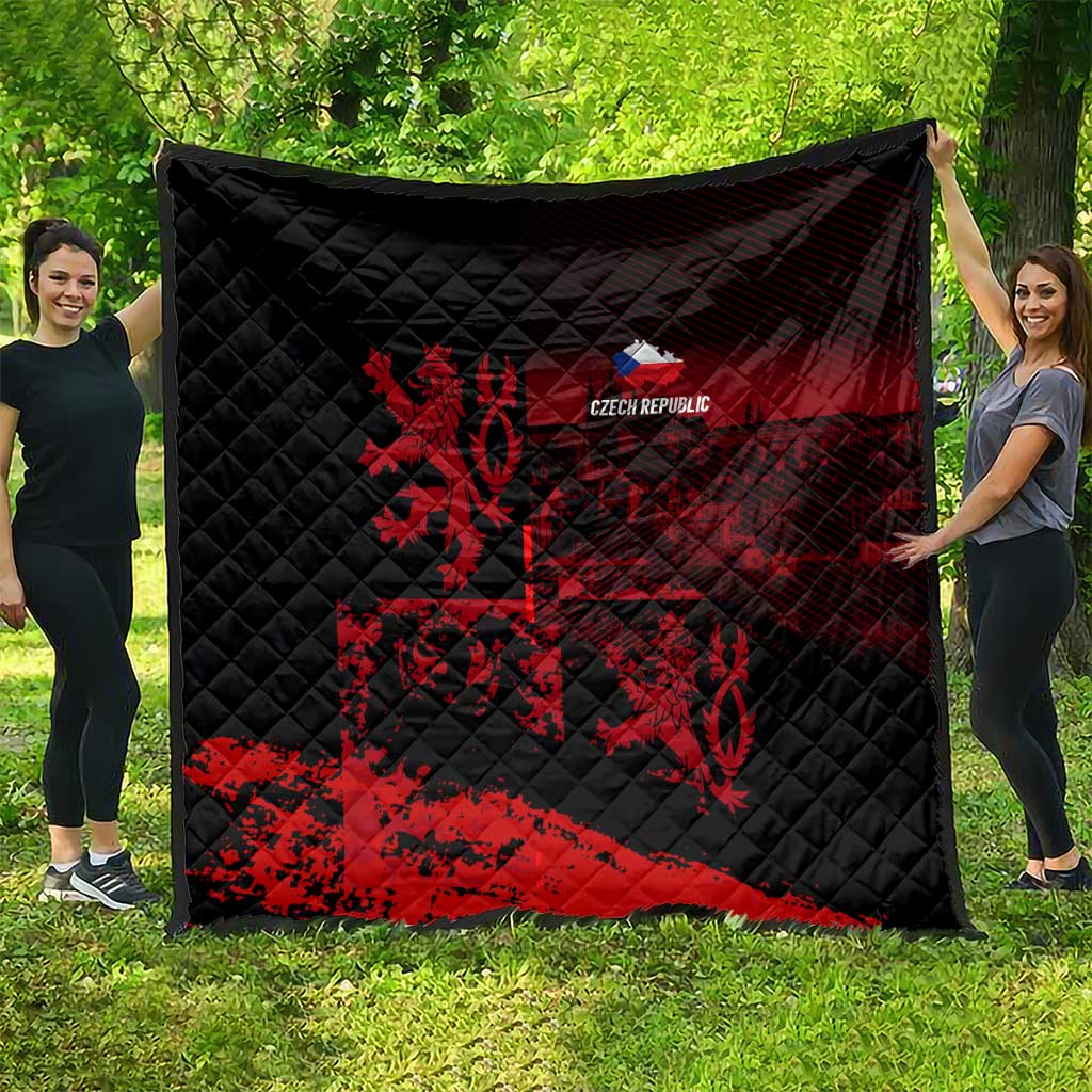 Czech Republic Lion Quilt Czechia Black Red - Wonder Print Shop