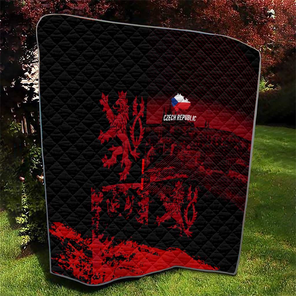 Czech Republic Lion Quilt Czechia Black Red - Wonder Print Shop