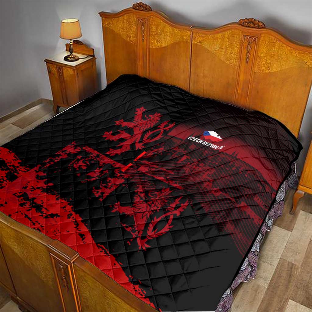 Czech Republic Lion Quilt Czechia Black Red - Wonder Print Shop