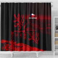 Czech Republic Lion Shower Curtain Czechia Black Red