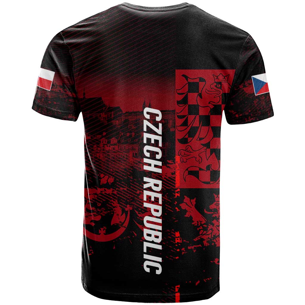 Czech Republic Lion T Shirt Czechia Black Red - Wonder Print Shop