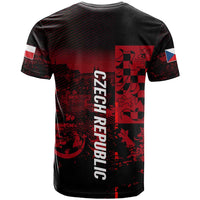 Czech Republic Lion T Shirt Czechia Black Red - Wonder Print Shop