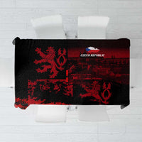 Czech Republic Lion Tablecloth Czechia Black Red - Wonder Print Shop